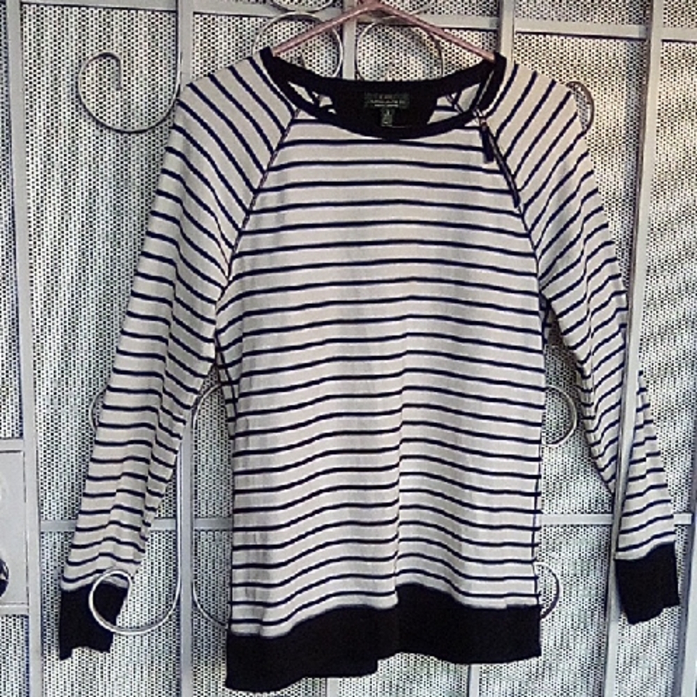 Ralph Lauren Black And White Striped Sweater